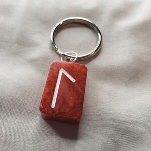Mystic Lagus Rune Keychain - Red - Chaos & Flow